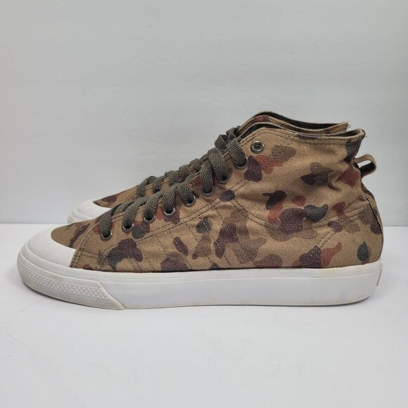 Adidas Nizza High Classic 78 Men's Brown Camo Sneakers G95800 US Size 10.5 - Picture 2 of 8